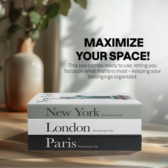 3 Cityscape Decorative Book Set - Black, White, and Gray - Picture 5 of 6